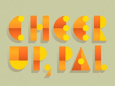 Cheerup chee color custom deco happy lettering retro shadow type typography