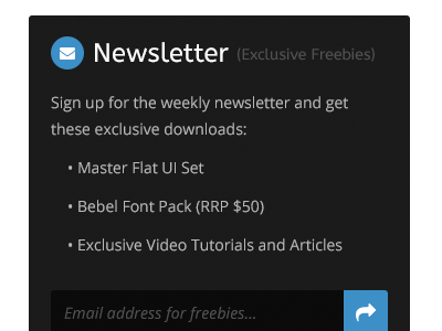 Sidebar Newsletter Subscribe blog blue button dark form icon newsletter sidebar subscribe ui web website