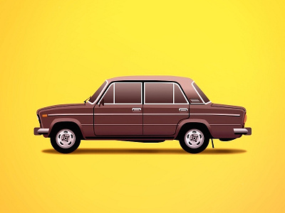 Vaz 2106 car debuts illustration russia vaz