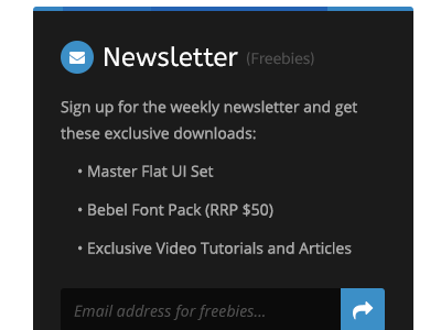 Sidebar Newsletter Subscribe - Update blog blue button dark form icon newsletter sidebar subscribe ui web website