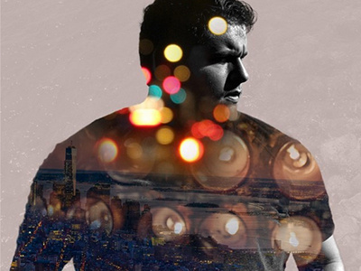 Double Exposure Self Portrait bokeh candles double exposure lights new york city nice france nyc self portrait taxi true detective