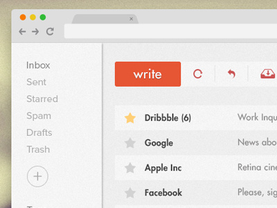 Mail app design mail minimal red ui web