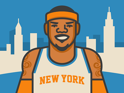 Melo basketball carmelo carmelo anthony espn illustration nba people portrait vector