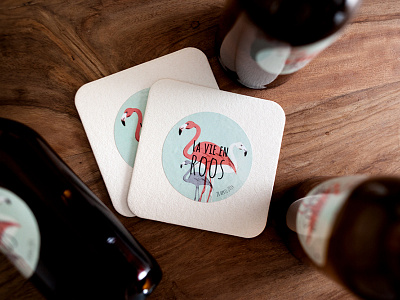 La vie en Roos bird birds birth card flamingo illustration