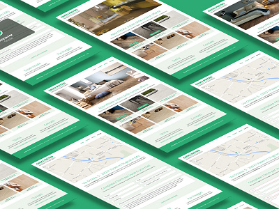 Website Mockup – Home and Contacts pages branding flat flat design green mockup perspective mockup ui user interface web design web page website white
