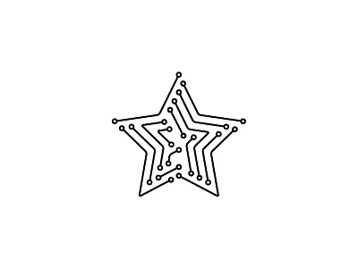 Technology Star black and white circles constellation design icon lines logo technology