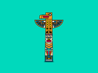 Totem colorful geometric illustration totem vector