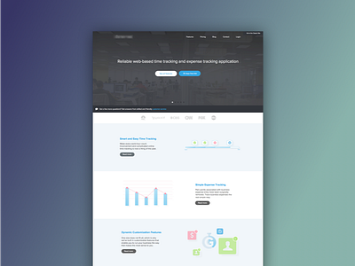 Landing1 colors corporate landing page responsive soft time tracker web app