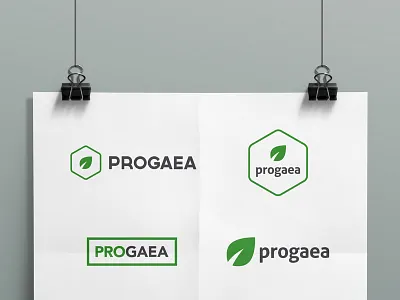 Progaea Logo Rounds green identity leaf logo