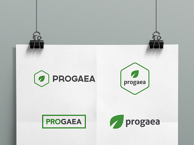 Progaea Logo Rounds green identity leaf logo