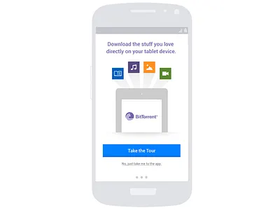 BitTorrent App Onboarding application icons mobile ui