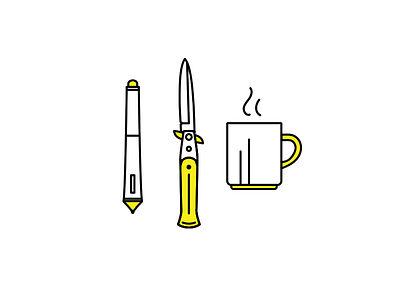 Typical Monday coffee knife stylus workhorse