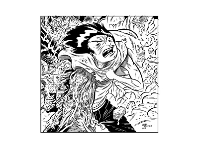 Tetsuo akira black and white character design comics commission design drawing illustration line photoshop