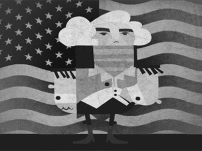 Old George animation george washington illustration president test usa