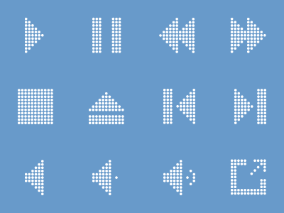 Dot Icons - Media Player dots eject icons media player pause play player share stop volume