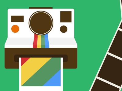 Polaroid Camera flat illustration flat polaroid photography polaroid polaroid camera