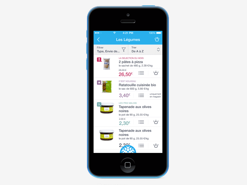 (GIF) ****** FR - Frozen-store App Filter ios7 ecommerce filter frozen gif ios iphone menu search select slide store view