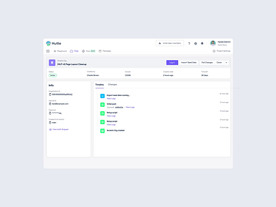 Hutte | Product Design dashboard hutte process saleforece