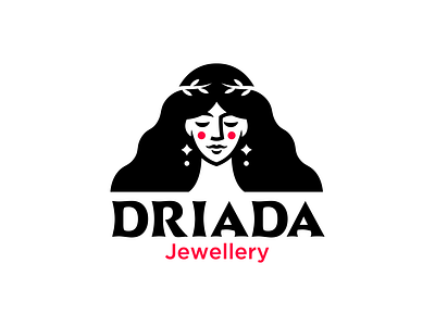 Driada beauty branding clean design driada face female girl hair jewellery jewelry logo portrait woman