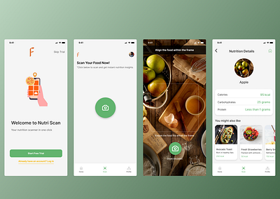 Nutri Scan: Food-scanning app design figma ui