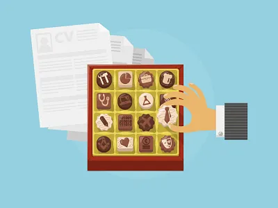 CV Candy candy chocolate corporate flat hr illustration job recruiting