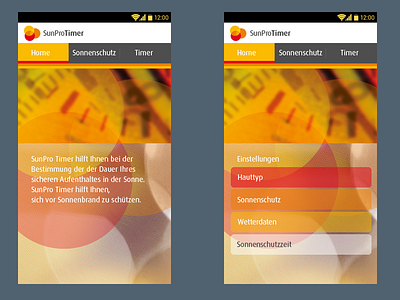 SunProTimer App: Android android app design health interaction design interface design logo medicine mobile multimedia ui ux design