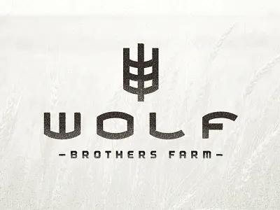 Wolf Brothers Farm agriculture custom type farm farming logo oklahoma shock typography utilitarian wheat wip wolf
