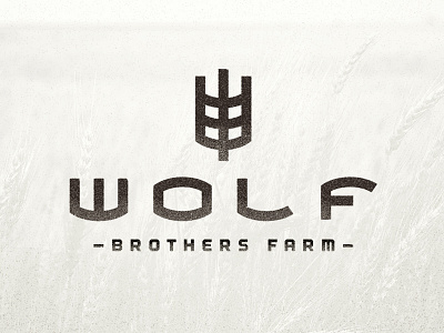 Wolf Brothers Farm agriculture custom type farm farming logo oklahoma shock typography utilitarian wheat wip wolf