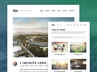 Reply WordPress Theme blog blogging clean content mighty minimal photography portfolio theme type typography wordpress