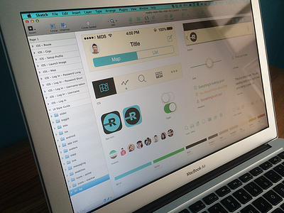 Style Guide in Progress android branding icons ios ios 7 mobile sketch style guide swatches ui ux