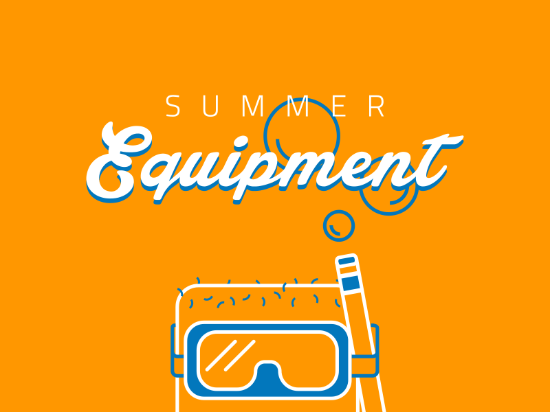 Summer Equipment behance cocktail diving equipment flipper gif inventory sand splash summer surf water