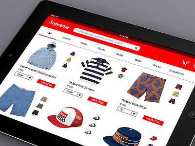 Supreme Re-Design app ipad photoshop uiux