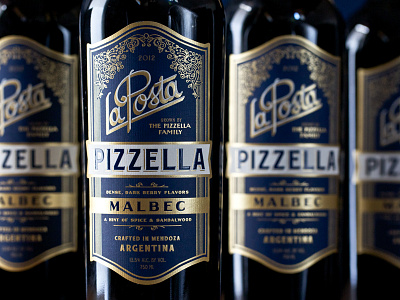 Pizzella emboss foil stamp gold foil thermography wine label