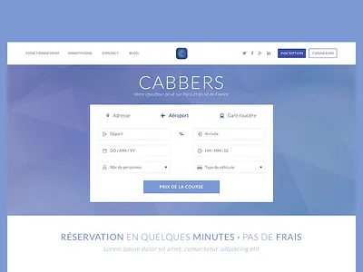 Cabbers Landing Page cabbers flat flat design form landing page reservation form