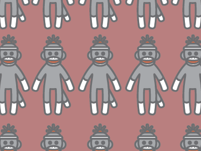 Sock Monkey bold. thick design doll. sock icon monkey