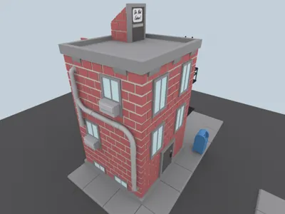 Building 3d brick building