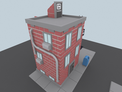 Building 3d brick building