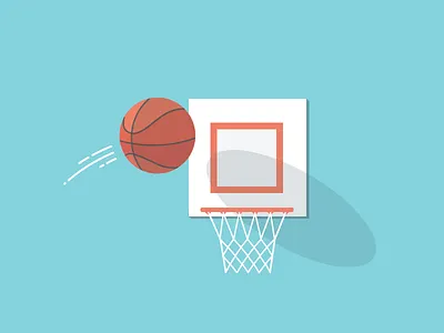 "Plan Your Rebound" header image basket ball design flat goal hoop