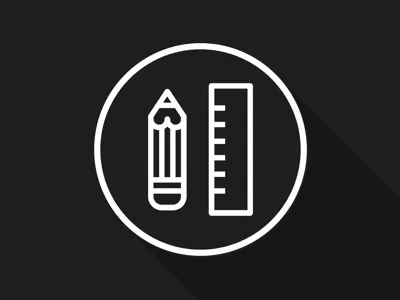 Logo for needmade app black circle ios logo marketplace pen pencil shadow