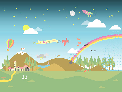 Dreamland illustration landscape vector