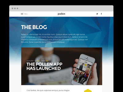 Pollen blog app blog content hexagon honeycomb pollen post web