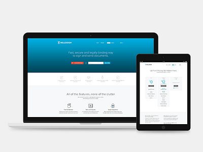 HelloSign website redesign clean flat homepage ipad layout minimal redesign ui ux web web design website