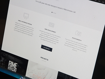 Services Preview - WIP personal portfolio services user interface web design website