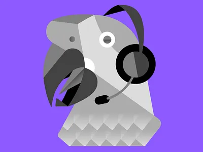 Alex the parrot alex the parrot andrey smirny animals bird bw flat headphones lam look at me parrot see you tomorrow