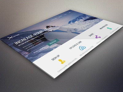 Landingpage Concept flat fun how it works icons landingpage login register sports ui web