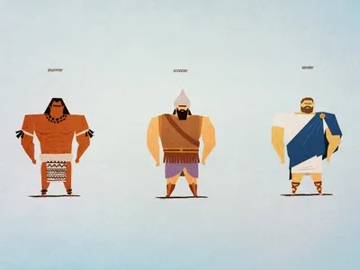 Dudes characters low poly stylized