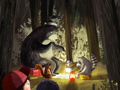 Plotting gouache illustration picture book watercolor