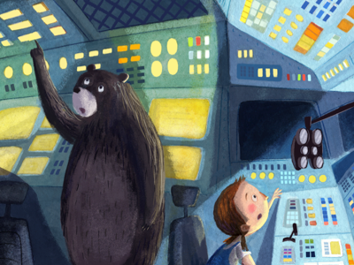 Gadgets gouache illustration picture book watercolor