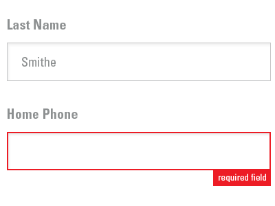 Mr. Smithe forgot his home phone field form input field required field