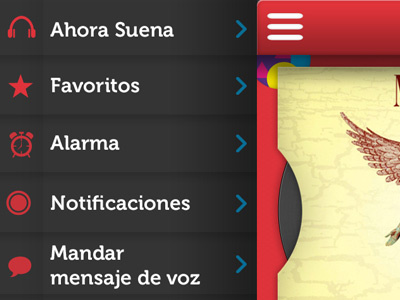 FM player App app cd ios music red soda ui ux vinyl